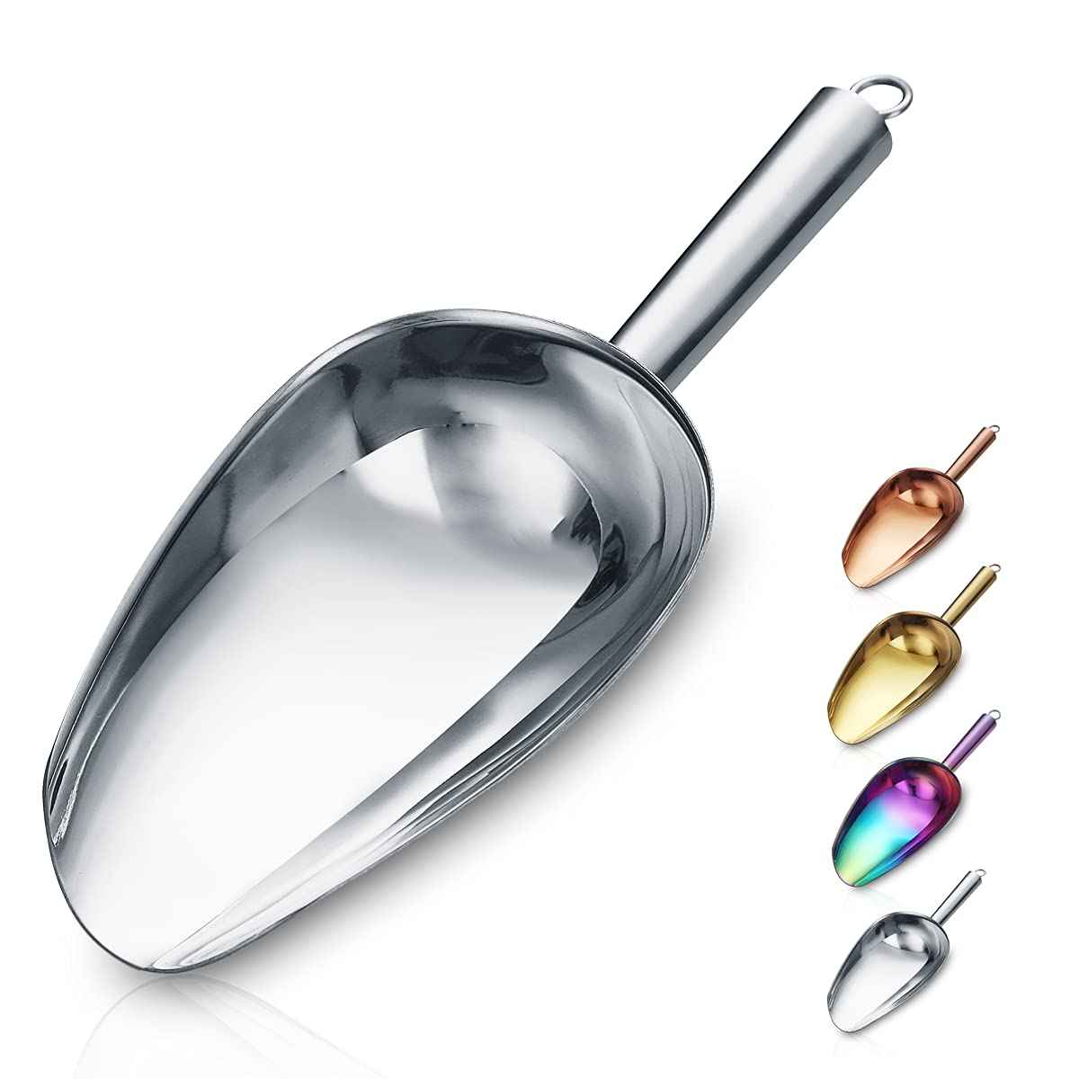 Berglander Stainless Steel Ice Scoop 6 OZ, Multipurpose Scoop for Ice Maker, Candy, Kitchen, Bar, Party, Wedding, Pet, Animal, Dog Food, Beach Shovel (Silver) 🍁 All In One Marketplace Canada