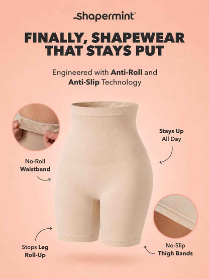 Shapermint High Waisted Body Shaper Shorts - Shapewear for Women Tummy Control Small to Plus-Size Nude Small 🍁 All In One Marketplace Canada