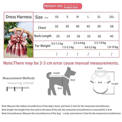 Bella Bow Dog Dress Harness and Leash Set | Dog Walking Set