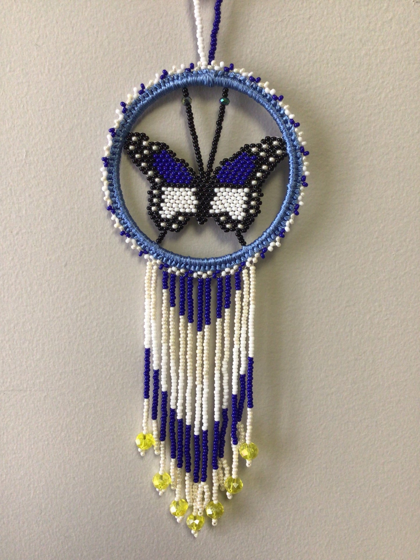 Red and Blue Butterfly Dream Catcher
