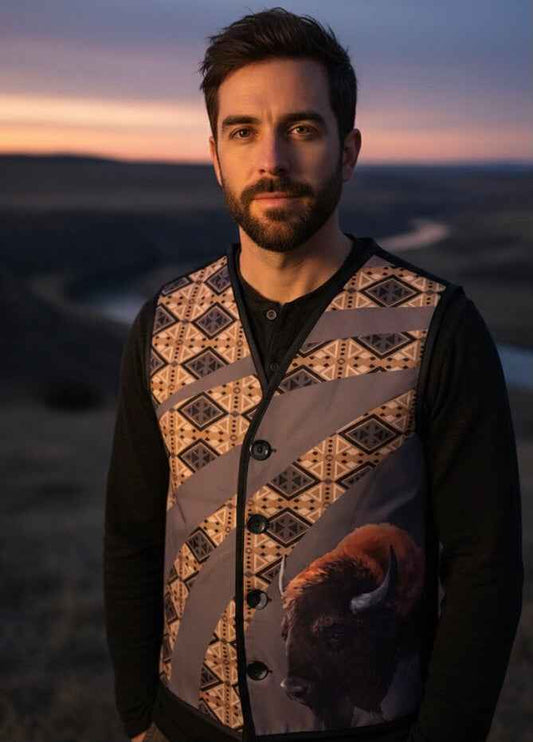 Buffalo Native Vest  BLACK