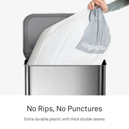 simplehuman Code M 100 Count, Dispenser Pack Custom Fit Liners, Drawstring Trash Bags, 45L / 11.9 Gallons, White 🍁 All In One Marketplace Canada