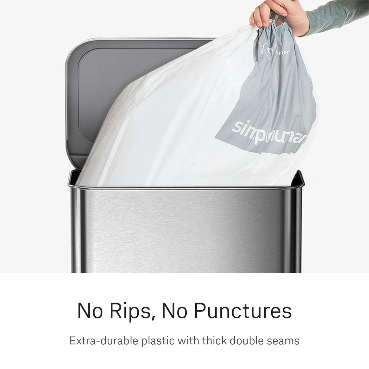 simplehuman Code B 90 Count, Dispenser Pack Custom Fit Liners, Drawstring Trash Bags, 6L / 1.6 Gallons, White 🍁 All In One Marketplace Canada