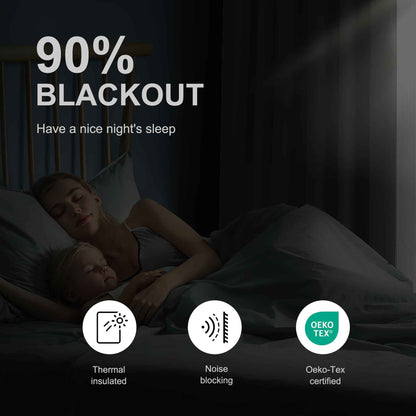 NICETOWN Blackout Curtains 2 Panels for Bedroom- Halloween Thermal Insulated Grommet Blackout Curtains 63 Inches Long for Living Room/Kitchen Rideaux occultants (2 Panels,W42 x L63 -Inch,Black) 🍁 All In One Marketplace Canada