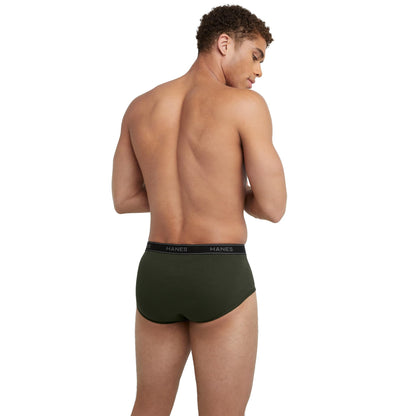 Hanes Mens 6-pack Exposed Waistband Mid-rise Briefs-underwear, White/Black, Medium US 🍁 All In One Marketplace Canada