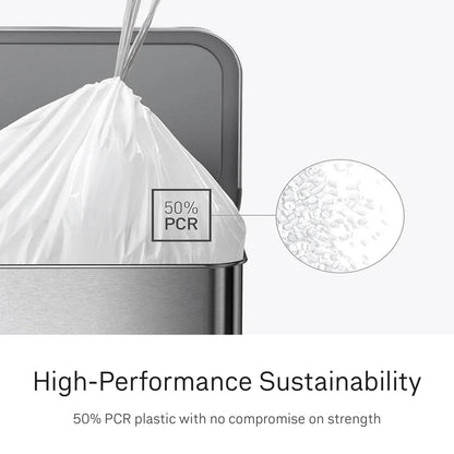 simplehuman Code H 200 Count, Dispenser Pack Custom Fit Liners, Drawstring Trash Bags, 30-35L / 8-9 Gallons, White 🍁 All In One Marketplace Canada