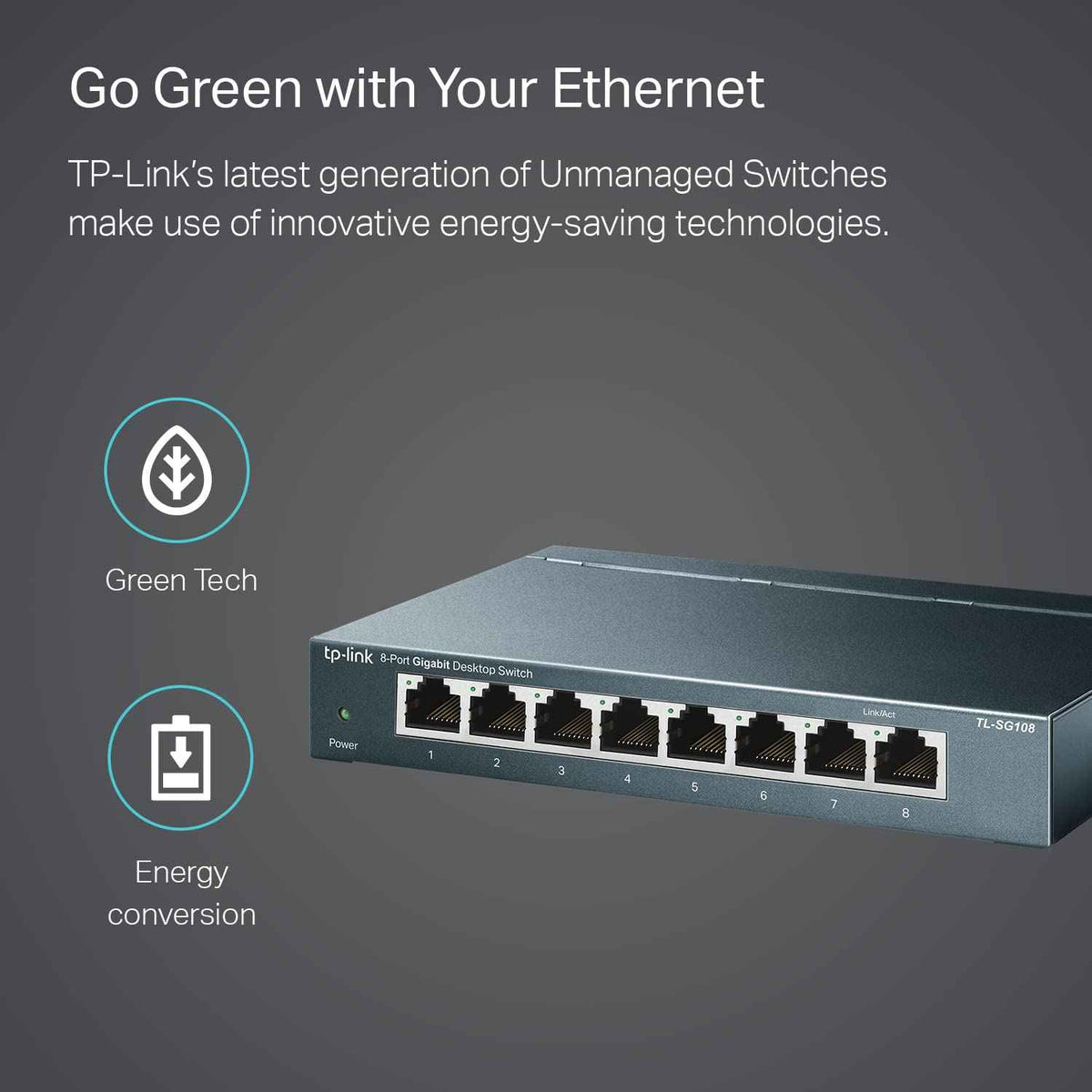 TP-Link TL-SG108 | 8 Port Gigabit Unmanaged Ethernet Network Switch, Ethernet Splitter | Plug & Play | Fanless Metal Design | Shielded Ports | Traffic Optimization | Limited Lifetime Protection 🍁 All In One Marketplace Canada