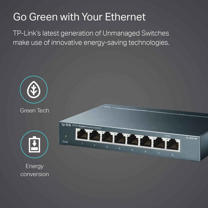 TP-Link TL-SG108 | 8 Port Gigabit Unmanaged Ethernet Network Switch, Ethernet Splitter | Plug & Play | Fanless Metal Design | Shielded Ports | Traffic Optimization | Limited Lifetime Protection 🍁 All In One Marketplace Canada