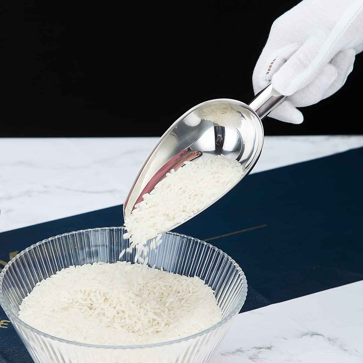 Berglander Stainless Steel Ice Scoop 6 OZ, Multipurpose Scoop for Ice Maker, Candy, Kitchen, Bar, Party, Wedding, Pet, Animal, Dog Food, Beach Shovel (Silver) 🍁 All In One Marketplace Canada