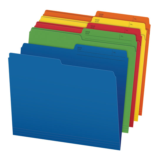 Pendaflex File Folders, 50-Pack, Letter Size, 1/2-Cut Tab, Assorted Colours, Blue Red Green Yellow Orange, Coloured File Folders for File Cabinets, Home Office, School and Business 🍁 All In One Marketplace Canada