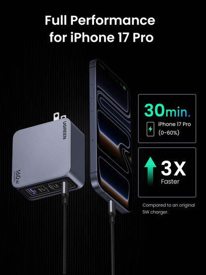 UGREEN Nexode Pro 160W USB C Charger, 4-Port PD3.1 140W GaN Charger Block Compact PPS Fast Charger for MacBook Pro M4, Pixelbook, XPS, iPad, iPhone 17 Pro Max, Galaxy S26 S25, Pixel 10, Steam Deck 🍁 All In One Marketplace Canada