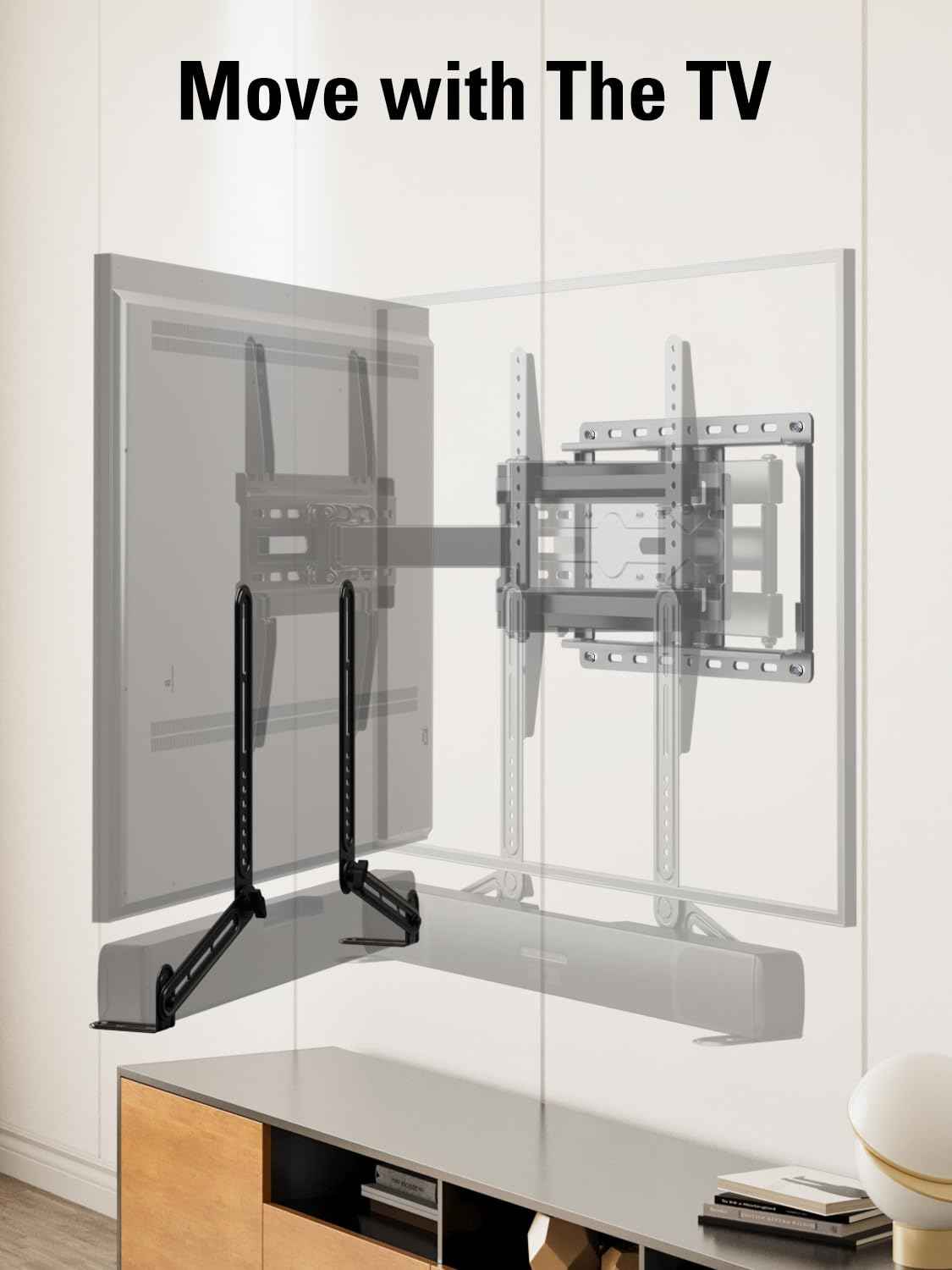 Mounting Dream Sound Bar Mount Bracket for Mounting Above or Under TV, Fits Most Sound Bars Up to 15 Lbs, with Detachable Long Extension Plates MD5420 🍁 All In One Marketplace Canada