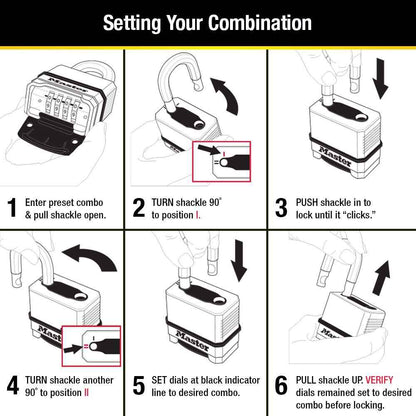 Master Lock Gold Outdoor Combination Lock, Heavy Duty Weather Resistant Padlock, Resettable Combination Lock for Outdoor Use 1.2 x 2 x 3.87 inches, 2 Pack, M175LFEC2 🍁 All In One Marketplace Canada
