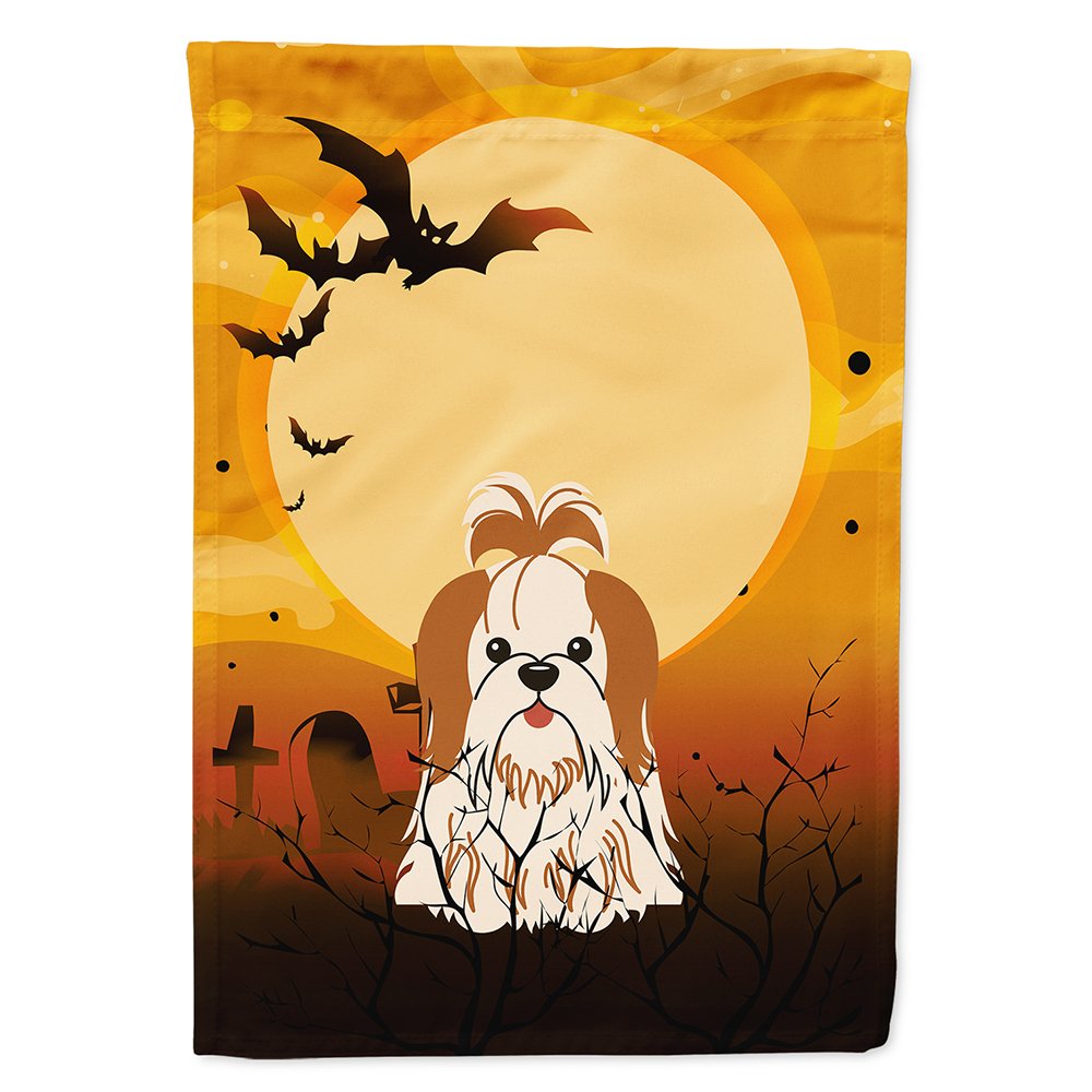 Caroline's Treasures BB4353CHF Halloween Shih Tzu Red White Flag Canvas House Size, Large, Multicolor