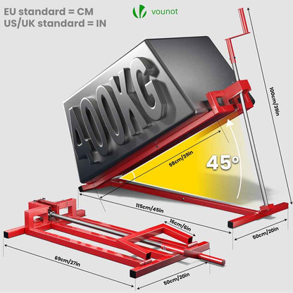 VOUNOT Ride on Lawn Mower Lift Jack, Telescopic Maintenance Jack for Lawn mowers and Garden Tractors, Weight Capacity 880 Lbs, Red 🍁 All In One Marketplace Canada