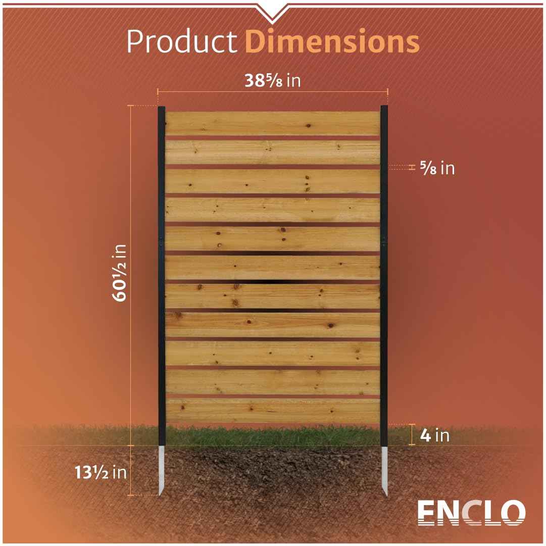 5ft H x 3.2ft W (1 Panel) No Dig Enclo Concord Cedar Wood Privacy Screen, Great to Hide Trash Cans, Decorative Patio Privacy Screen, Outdoor Fence, Air Conditioner Fence, EC18022 🍁 All In One Marketplace Canada