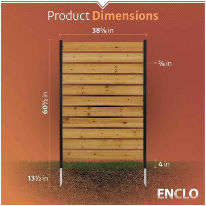 5ft H x 3.2ft W (1 Panel) No Dig Enclo Concord Cedar Wood Privacy Screen, Great to Hide Trash Cans, Decorative Patio Privacy Screen, Outdoor Fence, Air Conditioner Fence, EC18022 🍁 All In One Marketplace Canada
