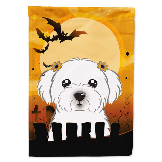 Caroline's Treasures BB1766CHF Halloween Maltese House Flag Large Porch Sleeve Pole Decorative Outside Yard Banner Artwork Wall Hanging, Polyester, House Size, Multicolor