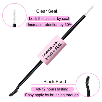 Lash Extension Kit 20D+40D Clusters With Bond and Seal - Waterproof DIY Eyelash Extension Set With Tweezers (Set 20D/40D-0.07D-9-16Mix) 🍁 All In One Marketplace Canada