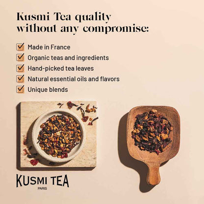 KUSMI TEA, BB Detox - Loose Leaf Tea Tin - Organic Blend of Green Tea, Maté & Grapefruit-flavoured Plants, 100g 🍁 All In One Marketplace Canada