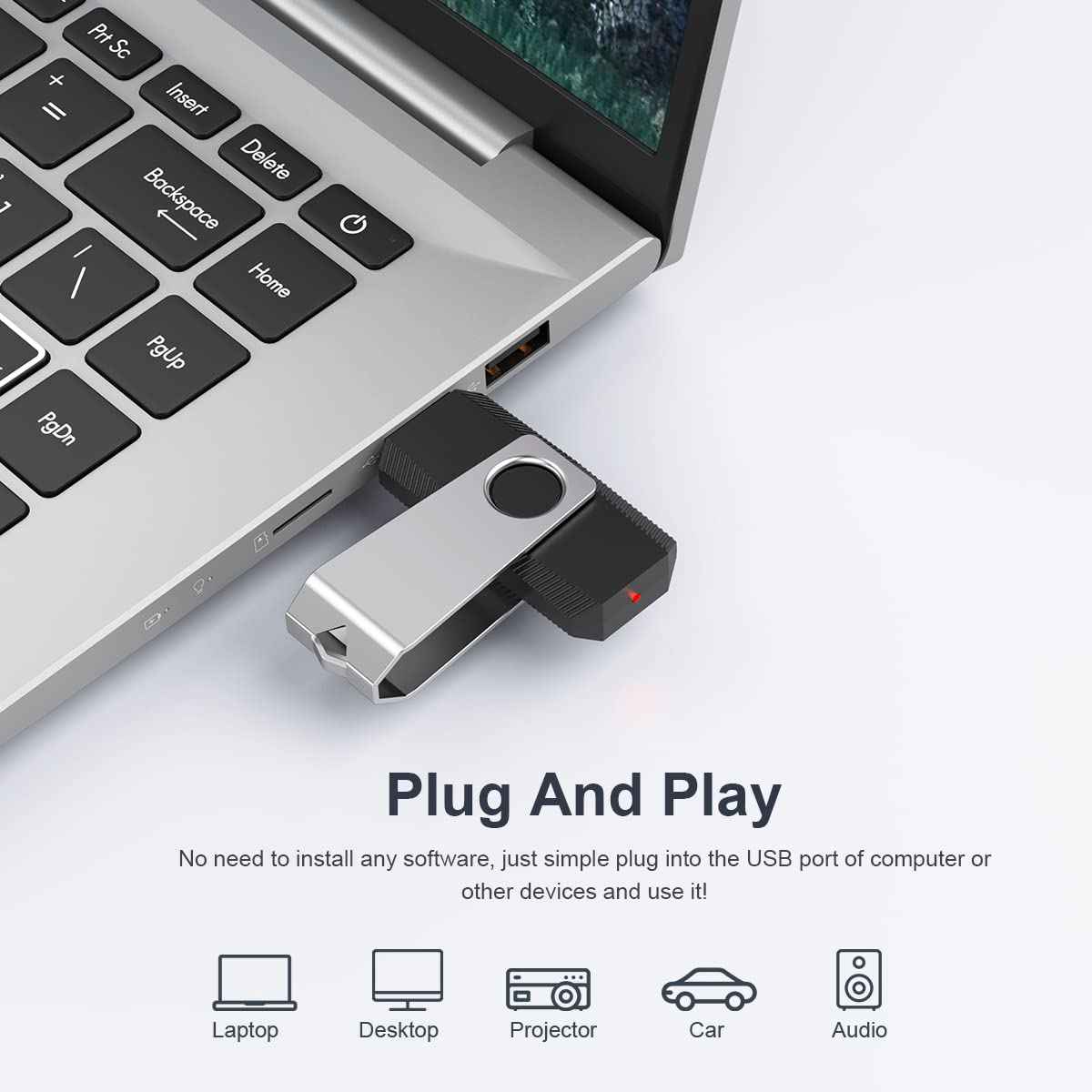 64 GB Flash Drive, Aiibe USB Flash Drive Thumb Drive 64GB Memory Stick Zip Drive Fold Storage Jump Drive 64G USB 2.0 Black 🍁 All In One Marketplace Canada