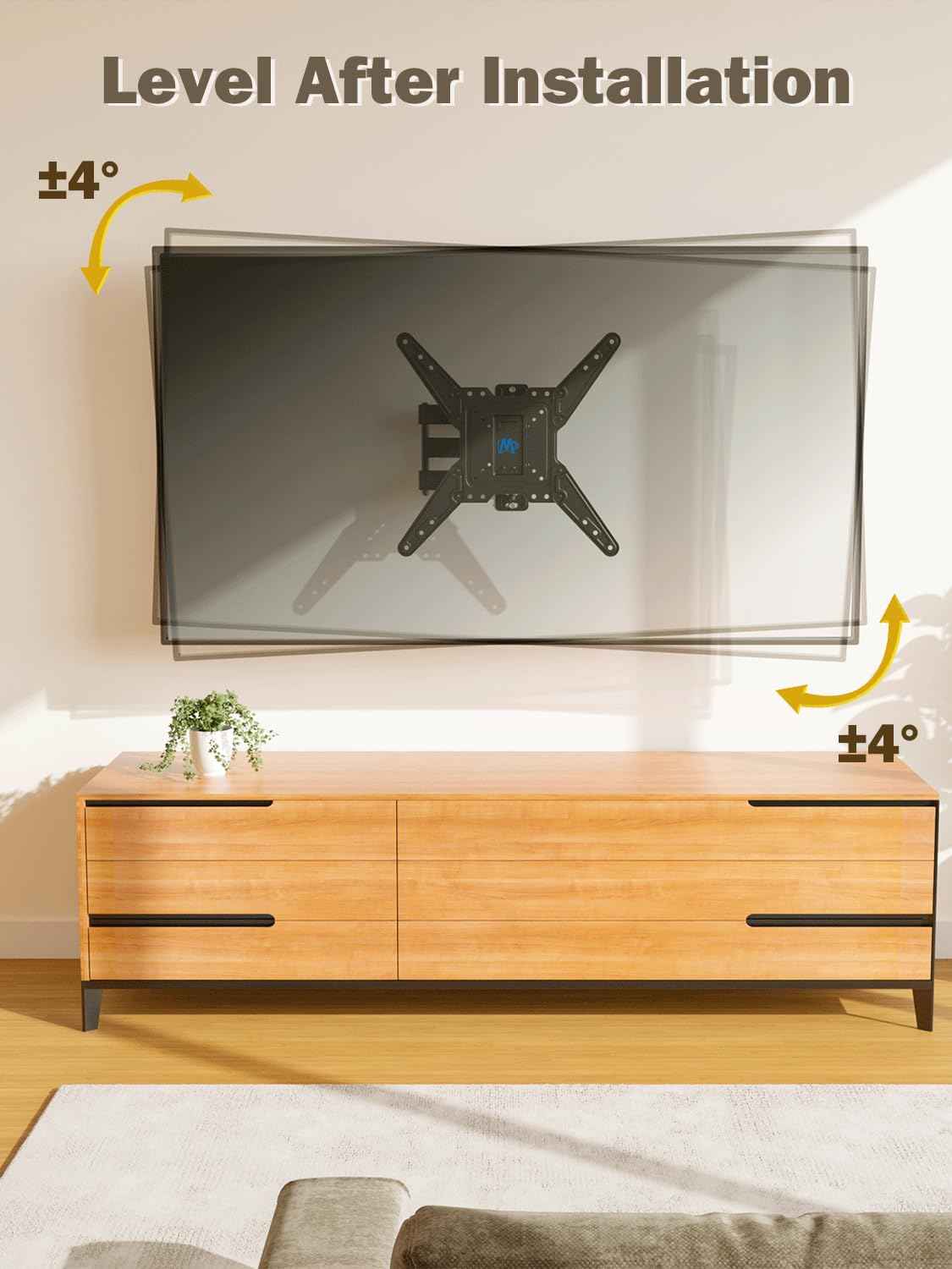 Mounting Dream TV Mount for Most 26-55 Inch TVs, Full Motion TV Wall Mount with Perfect Center Design on Single Stud Articulating Mount Max VESA 400x400mm up to 77 LBS, MD2413-MX 🍁 All In One Marketplace Canada