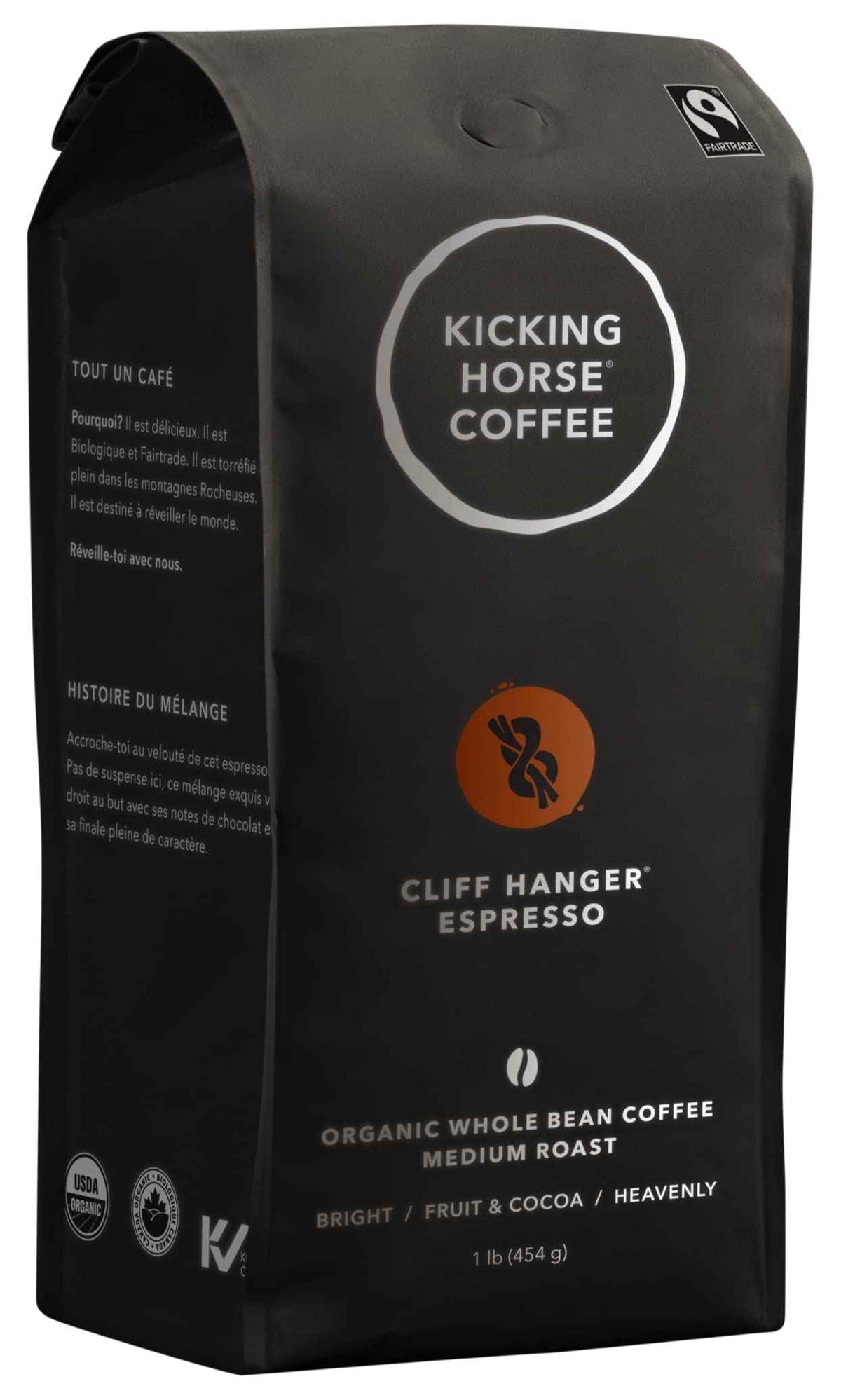 Kicking Horse Coffee, Cliff Hanger Espresso, Medium Roast, Whole Bean, 1 lb - Certified Organic, Fairtrade, Kosher Coffee 🍁 All In One Marketplace Canada