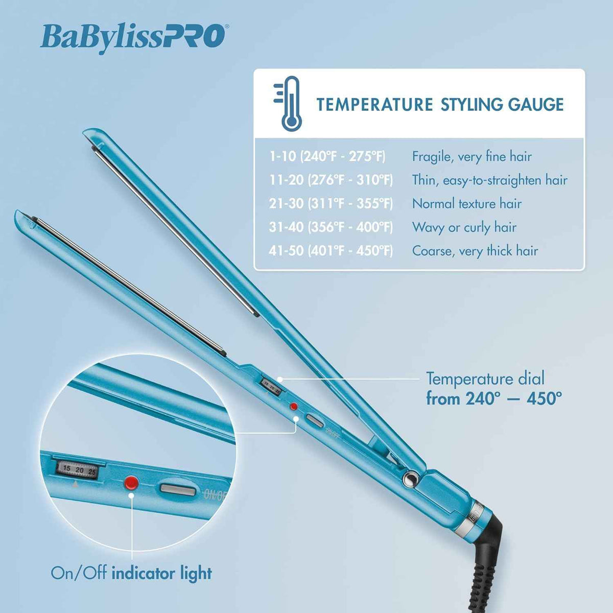 BaBylissPRO Nano Titanium & Ceramic Ultra-Slim Hair Straightener, Blue 🍁 All In One Marketplace Canada