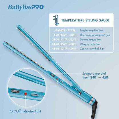 BaBylissPRO Nano Titanium & Ceramic Ultra-Slim Hair Straightener, Blue 🍁 All In One Marketplace Canada