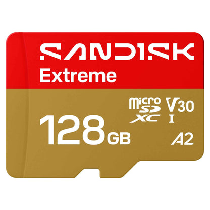 SANDISK 128GB Extreme microSD UHS-I Card - Up to 245MB/s Read Speed and 120MB/s Write Speed, 5.3K Video, 4K UHD Video, high-Performance for Action cams, Drones, Android Devices - SDSQXH9-128G-GZ6MA