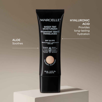 Marcelle Sheer Tint Moisturizer SPF 30, Vanilla, with Hyaluronic Acid and Aloe, Hypoallergenic, Non-Comedogenic, Fragrance-Free, Paraben-Free, Oil-Free, 40 mL 🍁 All In One Marketplace Canada
