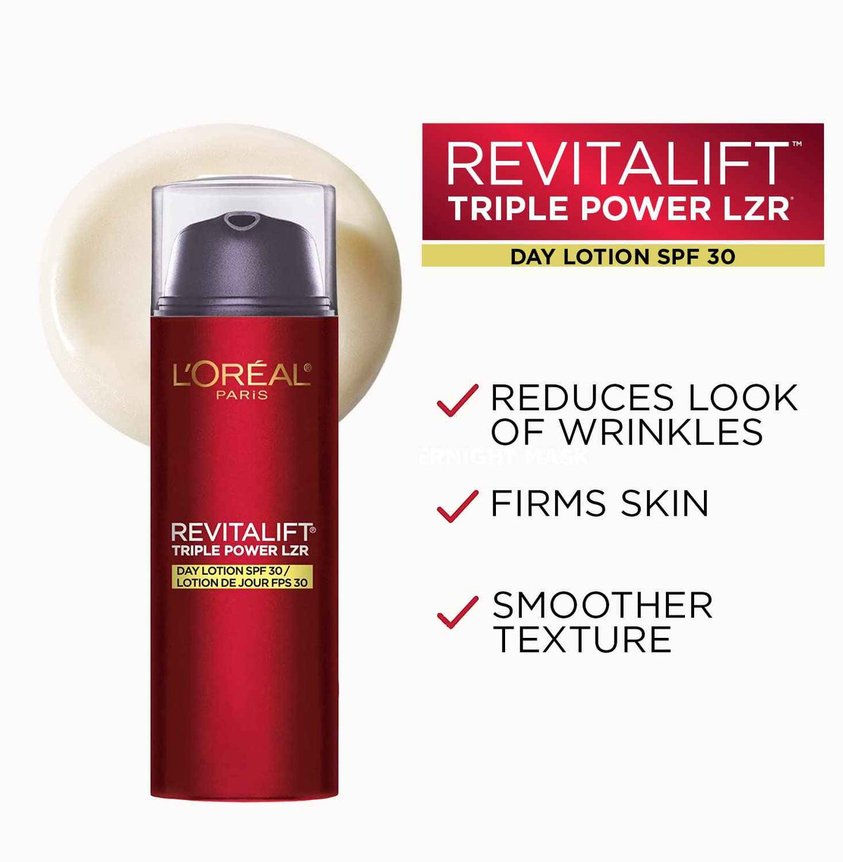 L'Oreal Paris Anti-Aging Day Lotion Spf 30 With Pro-retinol, Vitamin C + Hyaluronic Acid | Revitalift Triple Power Lzr, 50 Milliliters 🍁 All In One Marketplace Canada