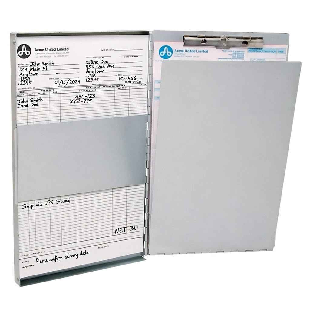 Westcott Side-Hinged Sheet Holder, Letter Size (9" x 12"), Durable Aluminum Clipboard Folder with Steel Clips, 30-Page Capacity, Secure Document Storage for Office, Field, and Industrial Use (38012) 🍁 All In One Marketplace Canada