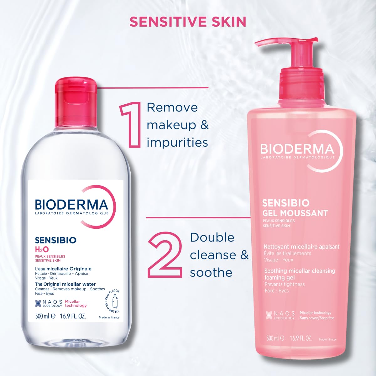 Bioderma Sensibio Foaming Gel Gentle Face Cleanser, Cleansing and Makeup Removing Refreshing Feeling for Sensitive Skin 🍁 All In One Marketplace Canada