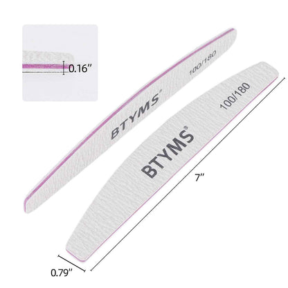 BTYMS 25 Pcs Nail Files 100/180 Grit Double Sided Emery Boards Coarse and Medium Nail File for Acrylic Nails and Natural Nails 🍁 All In One Marketplace Canada
