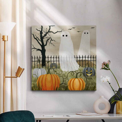 Renditions Gallery Modern Canvas Wall Art Pictures for Office Decorations Halloween Hunted Pumpkin Patch Premium Wall Hanging Wooden Artwork for Livingroom Kitchen Paintings - 24"X24" LT508