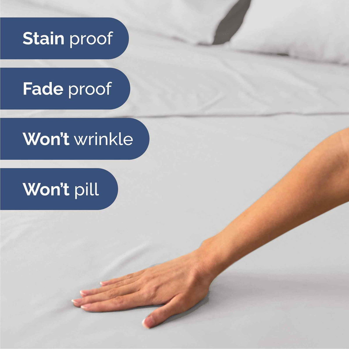 Queen Size 4 Piece Sheet Set - Comfy Breathable & Cooling Sheets - Hotel Luxury Bed Sheets for Women & Men - Deep Pockets, Easy-Fit, Soft & Wrinkle Free Sheets - French Grey Oeko-Tex Bed Sheet Set 🍁 All In One Marketplace Canada