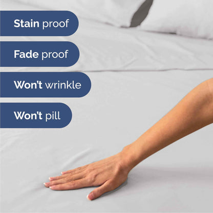 Queen Size 4 Piece Sheet Set - Comfy Breathable & Cooling Sheets - Hotel Luxury Bed Sheets for Women & Men - Deep Pockets, Easy-Fit, Soft & Wrinkle Free Sheets - French Grey Oeko-Tex Bed Sheet Set 🍁 All In One Marketplace Canada