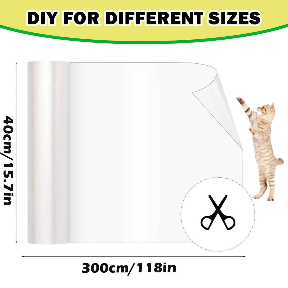Cat Scratch Protector 15.7" x 118" Self-Adhesive Single Side Furniture Protectors from Cats Scratch Cat Couch Scratch Protector Transparent DIY Cutting Anti Scratch Furniture 🍁 All In One Marketplace Canada