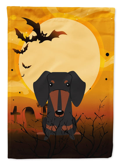 Caroline's Treasures BB4398CHF Halloween Dachshund Black Tan Flag Canvas House Size, Large, Multicolor