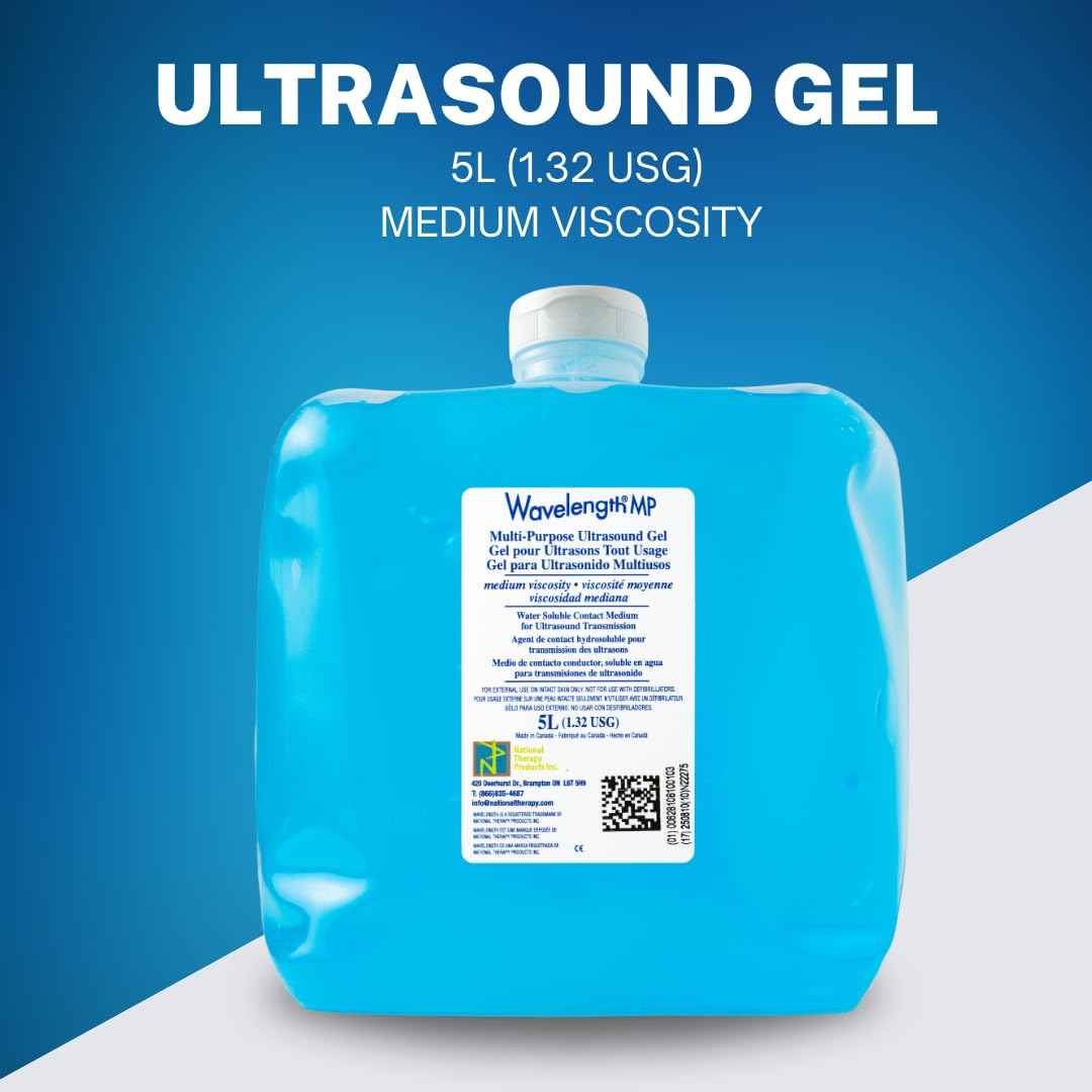 Wavelength® 5L Blue Multi-Purpose Ultrasound and Transmission Gel.1x5L Jug with Empty 250ml Refillable Bottle. Made in Canada. (1) 🍁 All In One Marketplace Canada