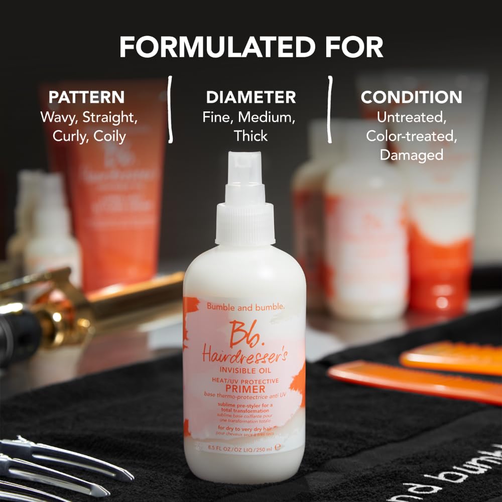 Bumble and bumble. Hairdresser's Invisible Oil Heat/UV Protection Leave-In Conditioner Hair Primer | Hydrating, Anti Frizz, Color Safe | Straight, Coily | With Argan Oil + Coconut Oil, 60 ml 🍁 All In One Marketplace Canada