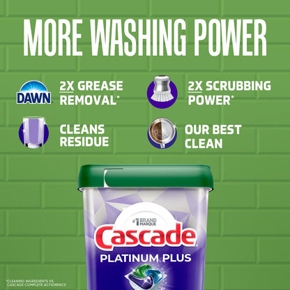 Cascade Platinum Plus Dishwasher Detergent Pods, Dish Detergent Soap, Lemon Scent, 51 Count 🍁 All In One Marketplace Canada