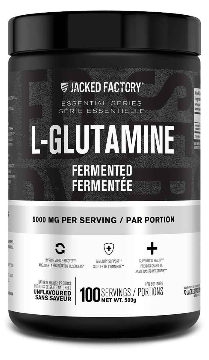 L-Glutamine Powder 500g, 100 Servings - Vegan Fermented L Glutamine for Post Workout Muscle Recovery, Immunity, Digestive Health - Tested & Trusted, No Artificial Fillers - Unflavored 🍁 All In One Marketplace Canada
