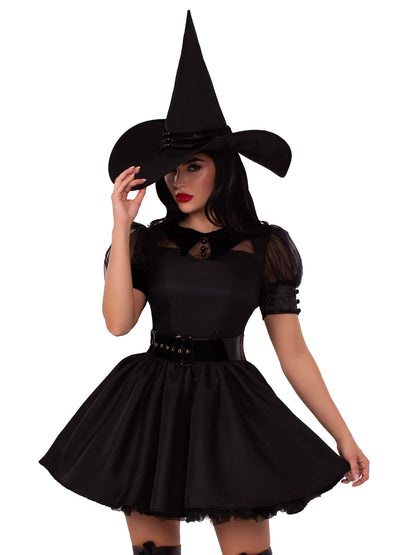 Leg Avenue Women's Plus-Size Bewitching Witch Costume, Black, 3X