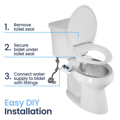 LUXE Bidet NEO 185 - Dual Nozzle, Self-Cleaning, Non-Electric Bidet Attachment for Toilet Seat, Adjustable Water Pressure, Rear & Feminine Wash (White) 🍁 All In One Marketplace Canada