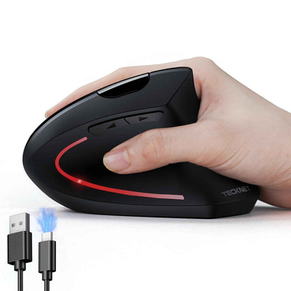 TECKNET Ergonomic Mouse, Rechargeable Vertical Ergo Mouse Wireless, Silent 2.4GHz 6 Buttons Optical Carpal Tunnel Mouse, 5 Adjustment Levels, Up to 4800DPI Wireless Mouse for Laptop, Desktop, PC 🍁 All In One Marketplace Canada