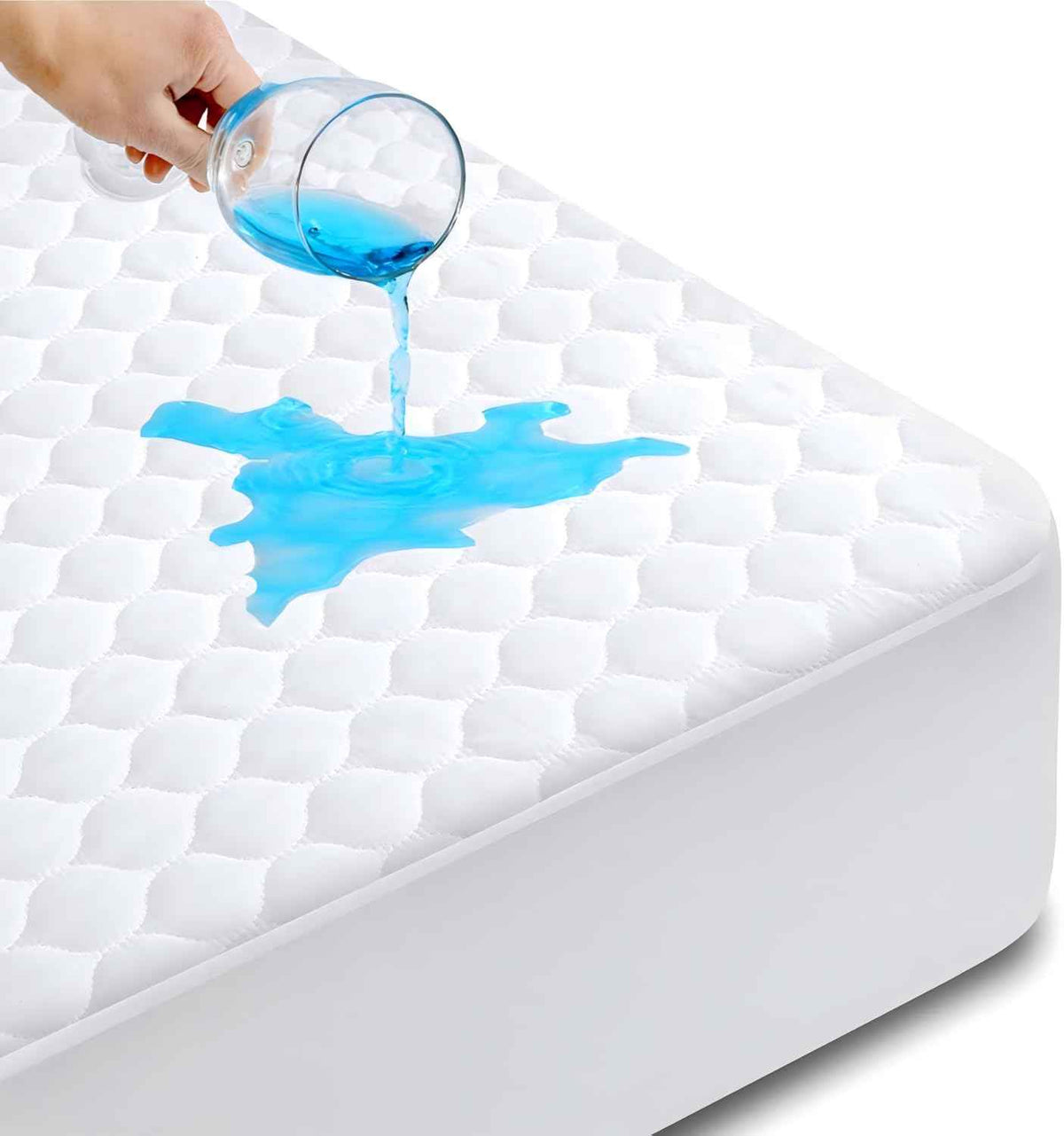 HYMOKEGE Quilted Mattress Protector Queen Size, 100% Waterproof Mattress Cover for Queen Size Bed, Breathable & Noiseless Bed Pad Cover with 5"-21" Deep Pocket 🍁 All In One Marketplace Canada