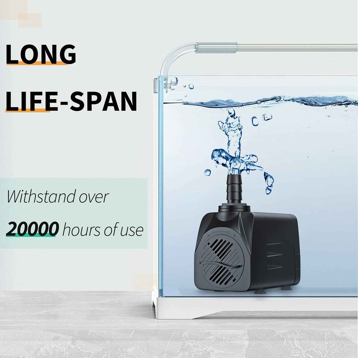 Pawfly 400 GPH Submersible Water Pump 25W 7ft. High Lift Quiet Pump with 6ft Power Cord for Fountain Aquarium Fish Tank 🍁 All In One Marketplace Canada