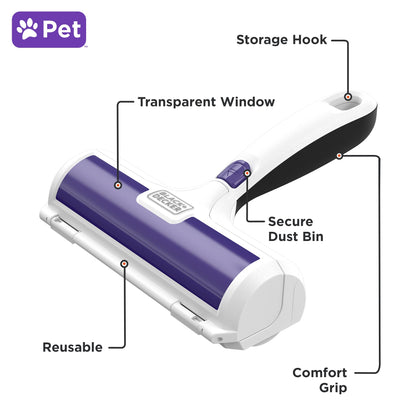 BLACK+DECKER Pet Hair Remover, Roller, Remove Dog Hair and Cat Hair Easily (HMSCT0001) 🍁 All In One Marketplace Canada